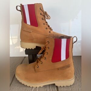 U.S. Polo Assn. Camel Boots with Red Detail